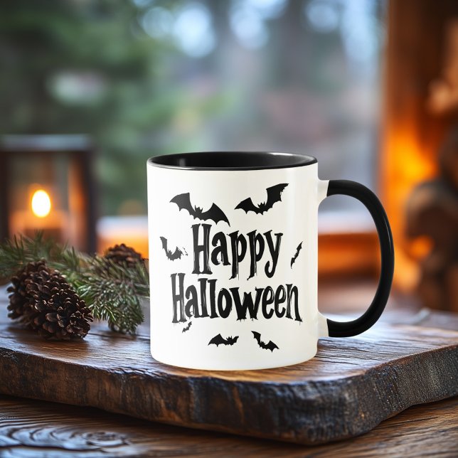 Caneca Feliz Cama de Halloween - Víblias de Halloween de  (Criador carregado)