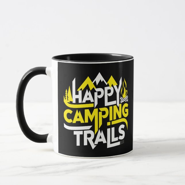Caneca Feliz Camping Trails, acampamento de verão (Esquerda)