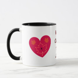 Caneca Feliz Canadá D'Eh Heart, Sapo, Folhas de Maple