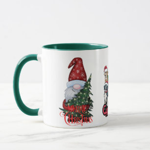 Caneca Feliz Cão de Natal e Elf Mug