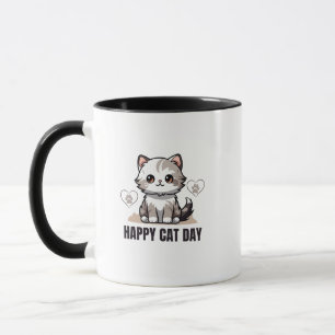 Caneca Feliz Celebração do Dia do Gato