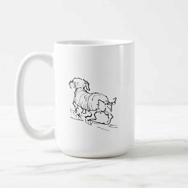 Caneca Feliz Dachshund – Caneca de Café do Cachorr (Esquerda)