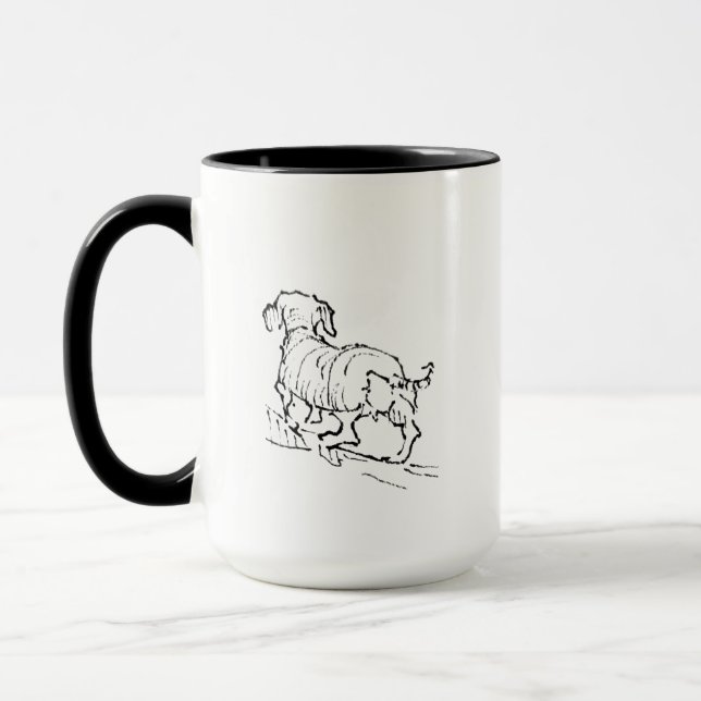 Caneca Feliz Dachshund – Caneca de Café do Cachorr (Esquerda)