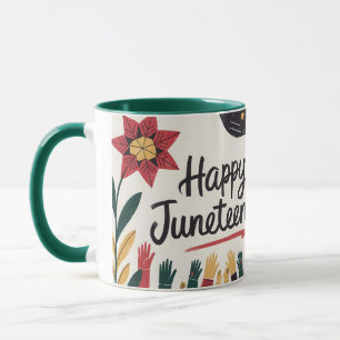 Caneca Feliz Design do Dia da Liberdade Colorida de Junho