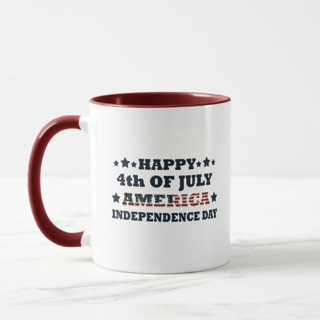 Caneca Feliz dia 4 de julho da independência da América (Esquerda)