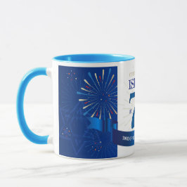 Caneca Feliz Dia da Independência de Israel 75 Blue Star