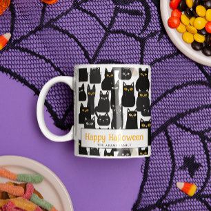 Caneca Feliz Dia das Bruxas de Gatos Pretos