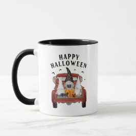 Caneca Feliz Dia das Bruxas Gnomos Caminhão Antigo