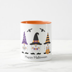 Caneca Feliz Dia das Bruxas Gnomos Roxo Laranja