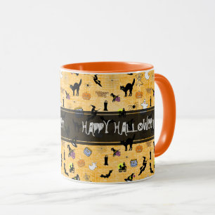 Caneca "Feliz Dia das Bruxas" Random Icônica Laranja