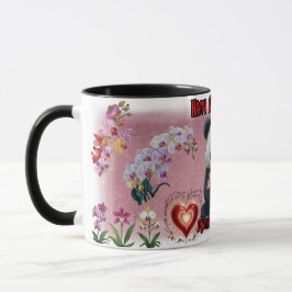 Caneca Feliz Dia das Mães por um Panda em um Colorido