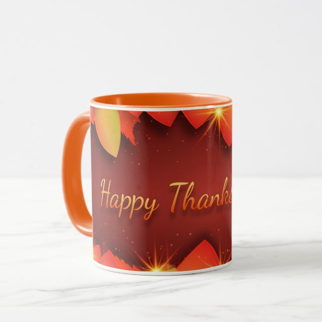 Caneca Feliz Dia de Ação de Graças (Frente Esquerda)