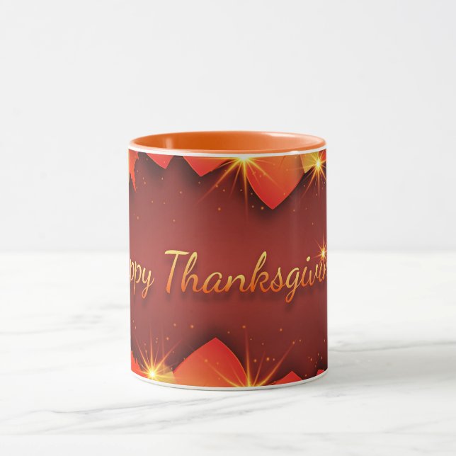 Caneca Feliz Dia de Ação de Graças, decorativo, (Centro)