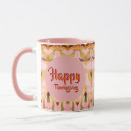 Caneca Feliz Dia de Ação de Graças Rosa
