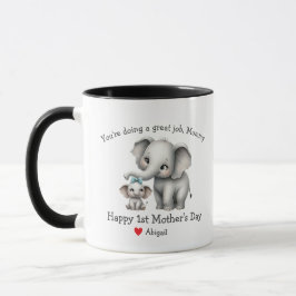 Caneca Feliz Dia de as mães 1rua Mama e Elefante