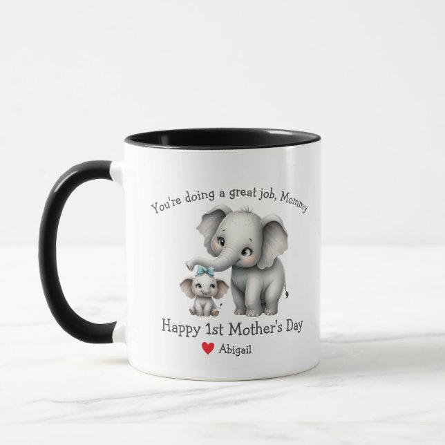 Caneca Feliz Dia de as mães 1rua Mama e Elefante (Esquerda)