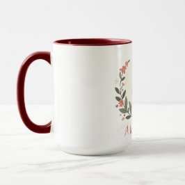 Caneca Feliz Dia de as mães - Mãe e Criança Abraçar Flora