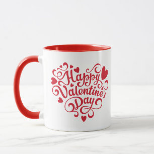 Caneca Feliz dia de os namorados Vermelho Moderno