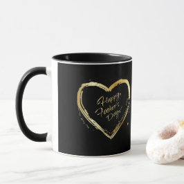 Caneca Feliz Dia de os pais Elegante e Dourada Caligrafia