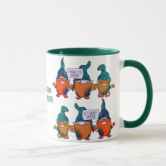 Caneca Feliz Dia de São Patrício Gnomest Rainbow Shamrok (Direita)