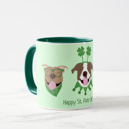 Caneca Feliz Dia de São Patrício Pit Bull Cães