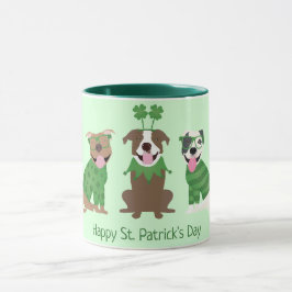 Caneca Feliz Dia de São Patrício Pit Bull Cães
