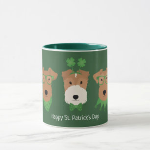 Caneca Feliz Dia de São Patrício Welsh Wire Fox Terrier D