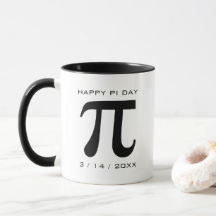 Caneca Feliz Dia do Pi Preto e Branco