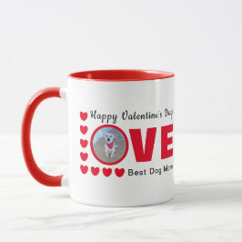 Caneca Feliz Dia dos Namorados Cachorro Mamãe Ama Coraçõe