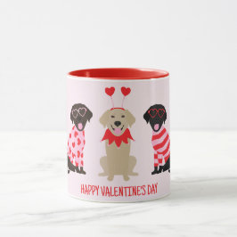 Caneca Feliz Dia dos Namorados Cachorros do Labrador Retr