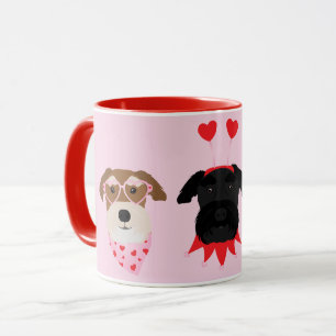 Caneca Feliz Dia dos Namorados Cães Schnauzer