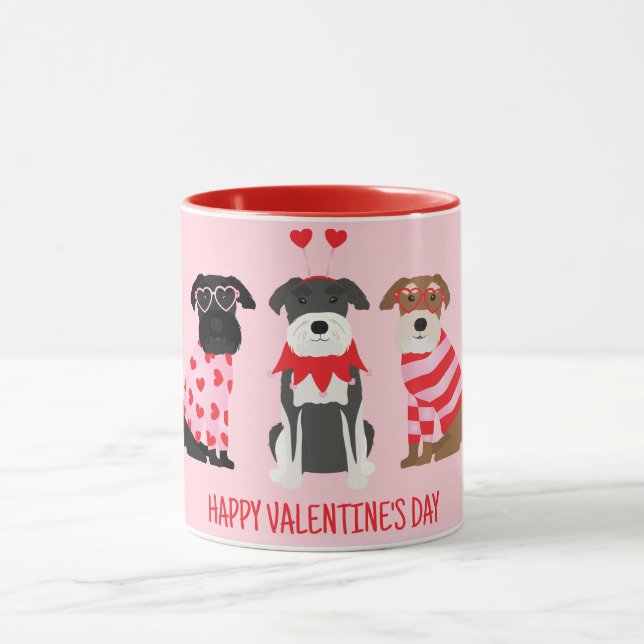 Caneca Feliz Dia dos Namorados Cães Schnauzer (Centro)