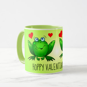 Caneca Feliz Dia dos Namorados Hoppy Sapos Fofos c Coraçõ