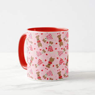 Caneca Feliz Dia dos Namorados Welsh Wire Fox Terrier Dog