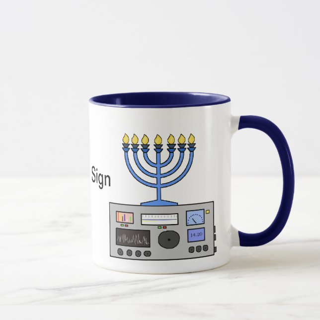 Caneca feliz do radioamador de Hanukah (Direita)