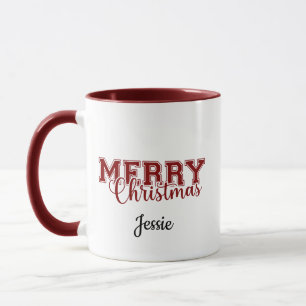 Caneca Feliz e Bright Modern Red Feliz presente de Natal