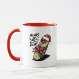 Caneca Feliz e Brilho: Um Burrito de Natal Festivo