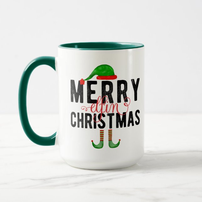 Caneca Feliz Elfin Natal (Esquerda)