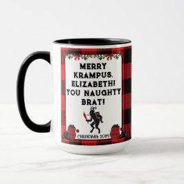 Caneca Feliz engraçada Krampus Personalizado Natal Person