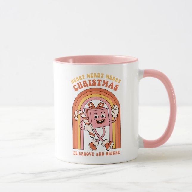 Caneca Feliz Feliz Feliz Natal - Seja Feliz e Brilhante (Direita)