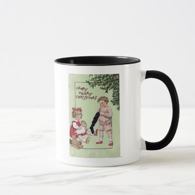 Caneca Feliz Feliz NatalCrianças com Brinquedos por Árvor (Direita)
