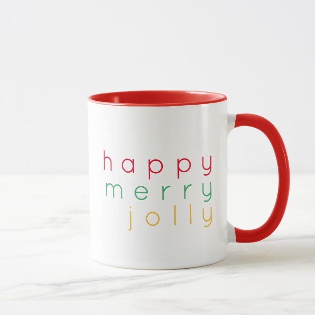 Caneca Feliz FELIZ,  Vermelho, combo (Direita)