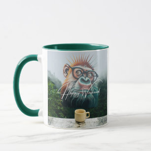 Caneca Feliz Fim de Semana e vamos se divertem.