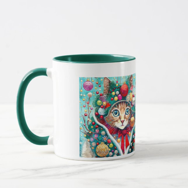 Caneca Feliz Gatinho de Natal (Esquerda)