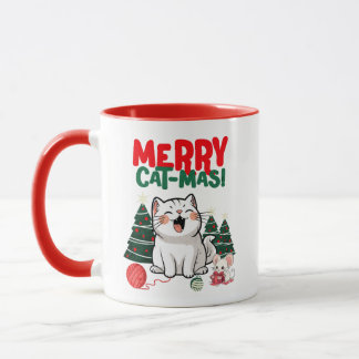 Caneca Feliz Gato-Mas Coffee Mug: Gato Adorável De Cartoo