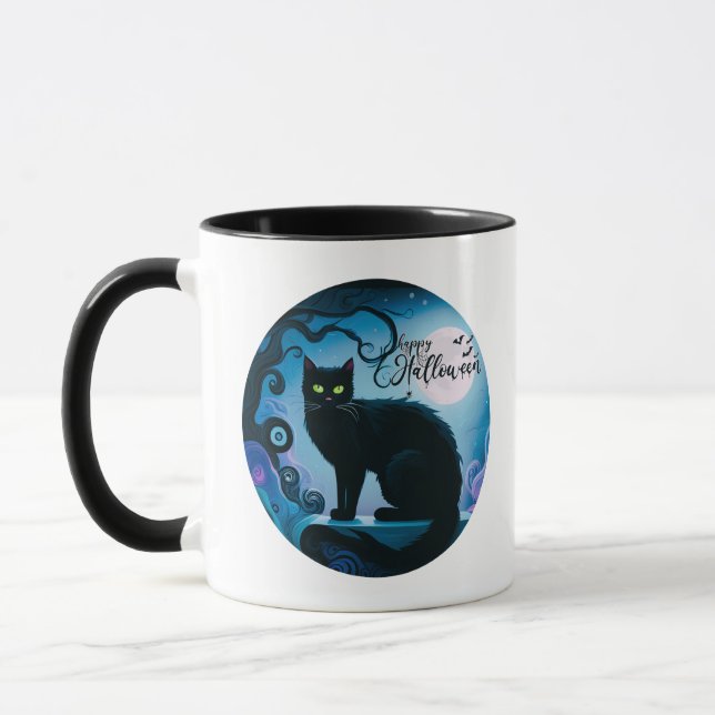 Caneca Feliz Gato Preto de Halloween Chrogo (Esquerda)