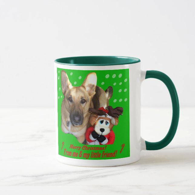 Caneca Feliz German shepherd de Natal (Direita)