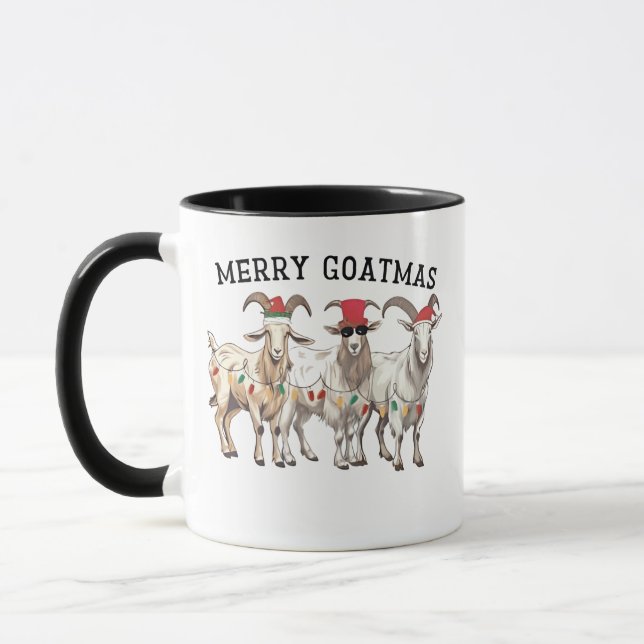 Caneca Feliz Goatmas Animal Goat Lover Feliz Natal (Esquerda)