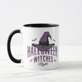 Caneca Feliz Halloween Bruxas Noite Mug - Chapéu das Brux