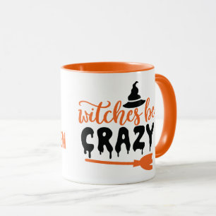 Caneca Feliz Halloween, Bruxas São Loucas, Negras E Laran